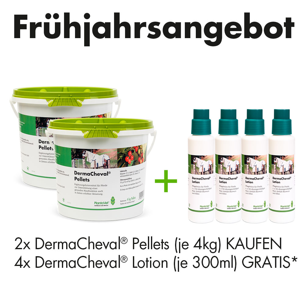 Aktion DermaCheval® -  2 x Pellets mit 4 x Lotion gratis
